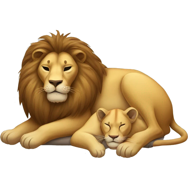 Lion and lioness sleeping emoji