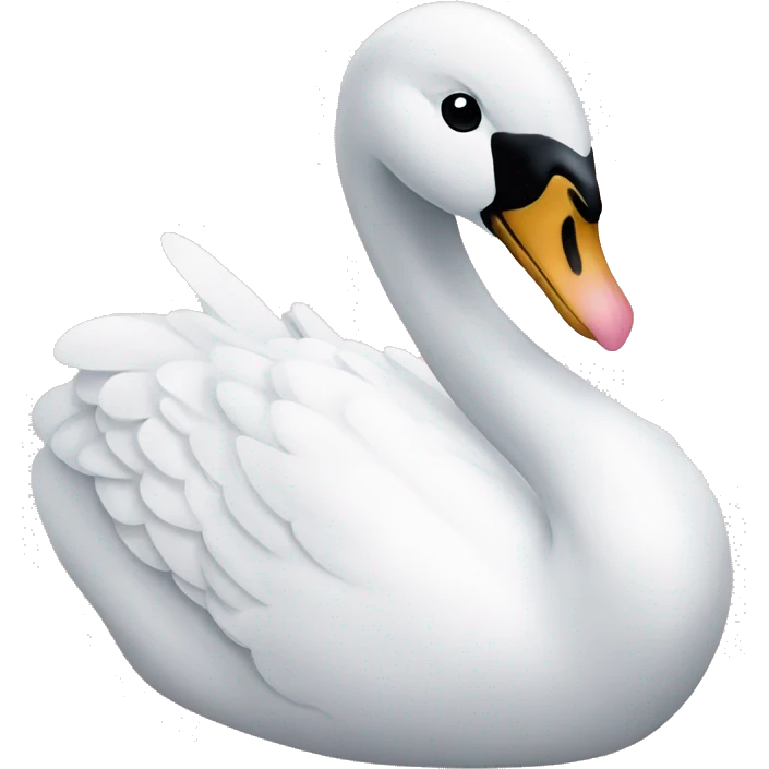 White Swan wearing pink bow emoji