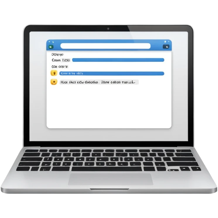 laptop with code editor open, simple, clear, no text emoji