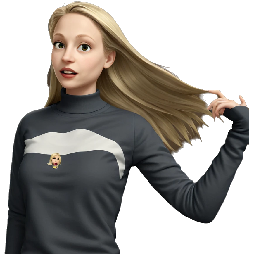blonde girl in sweater emoji