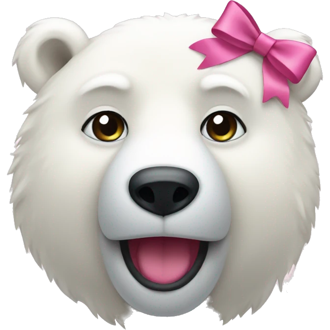 A polar bear with a pink bow  emoji
