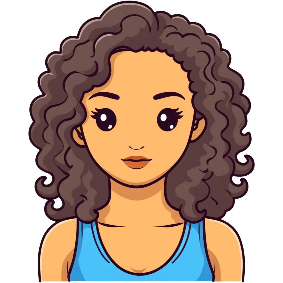 attractive Greek woman with long curly dark brown hair and light skin emoji