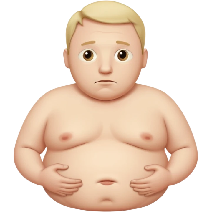 Male has bloated belly emoji