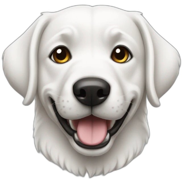 Perro blanco cara negra emoji