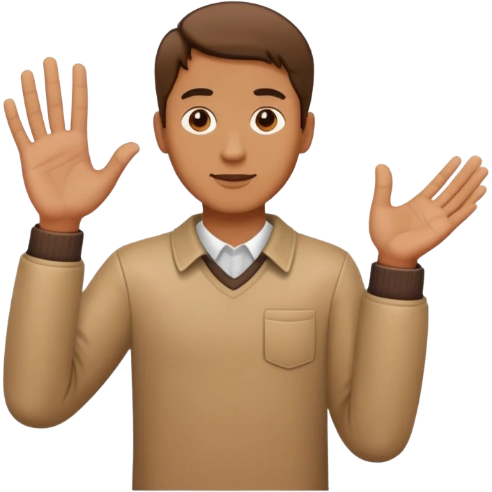 A man who stand his hand emoji