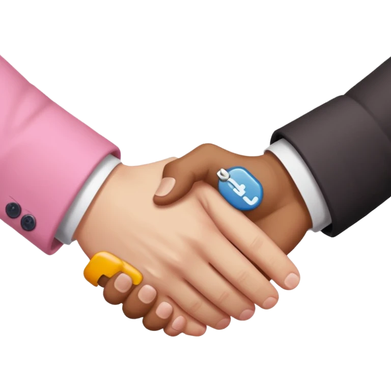 pink handshake emoji