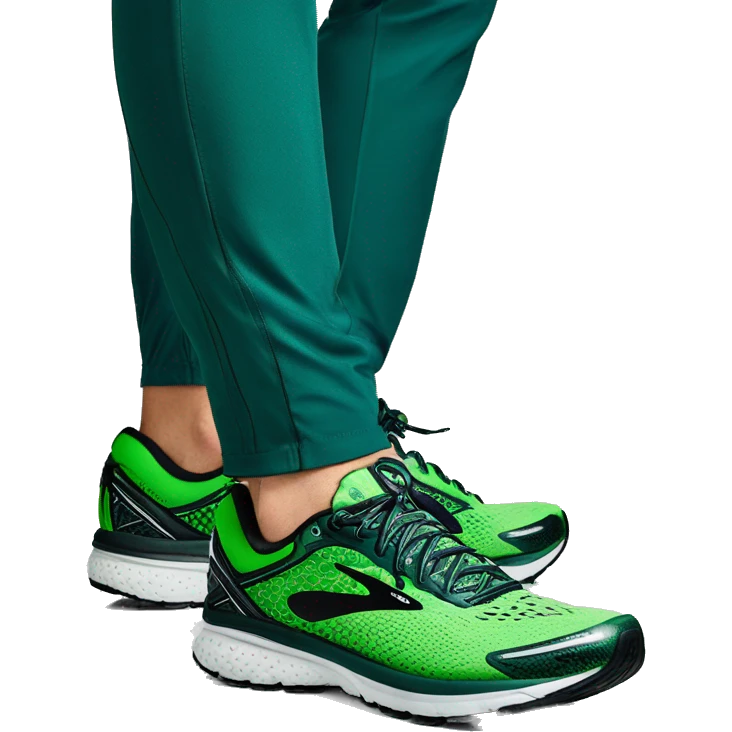 Brooks Men’s Ghost 16 Neutral Running Shoe, Blackened Pearl/June Bug/Green emoji