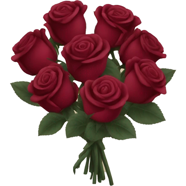 bouquet of burgundy roses  emoji