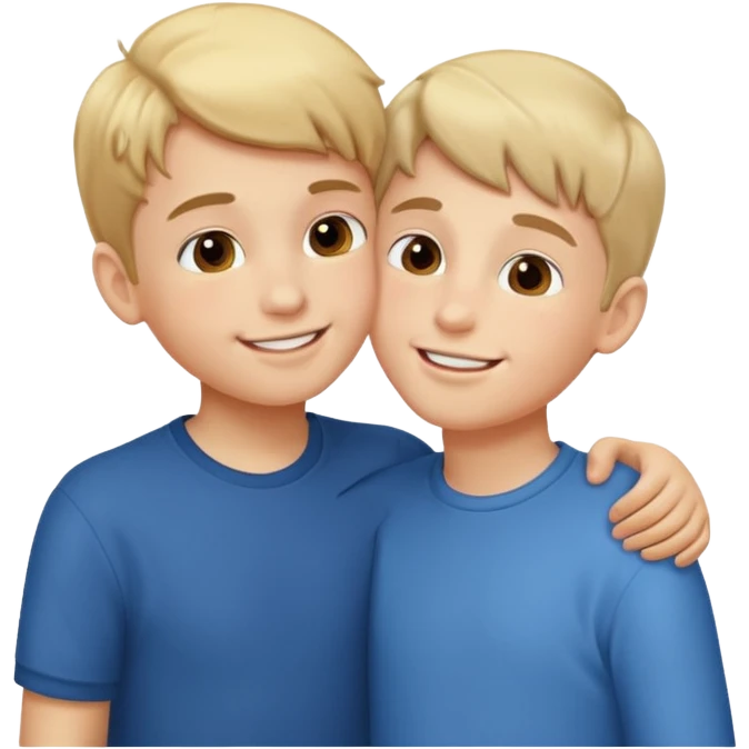Two boys kissing ￼ emoji