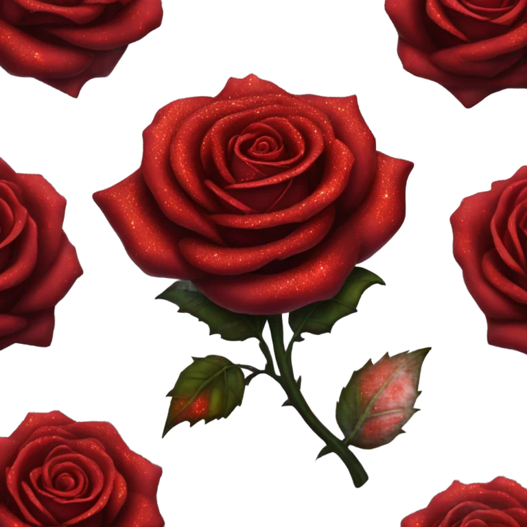 glitter gothic red rose  emoji