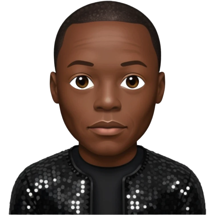 Dr Dre with black sequin outfit emoji