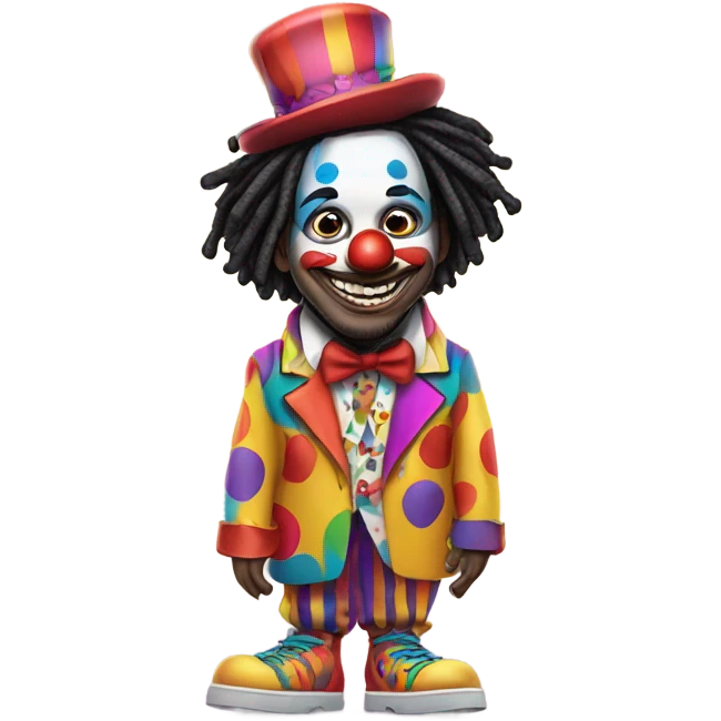 Clown with black dreadlocks emoji
