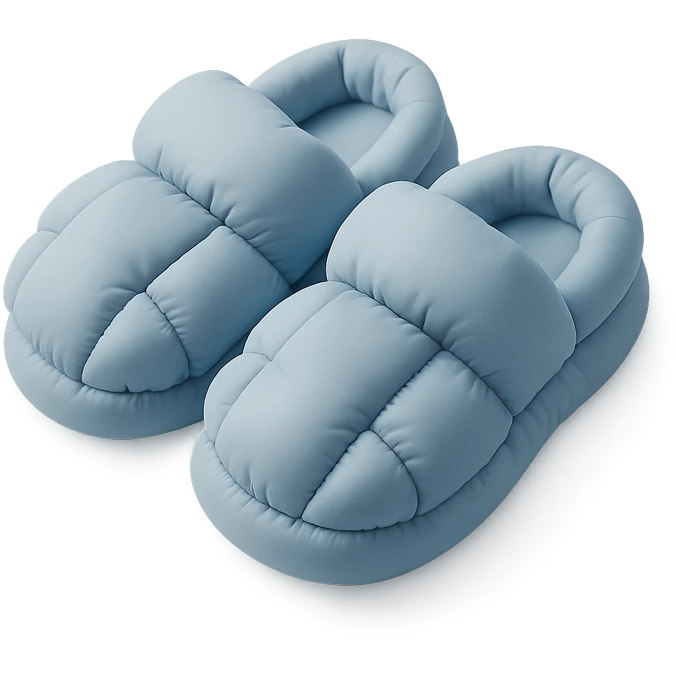 bedroom slippers, soft and plushy cushion style emoji