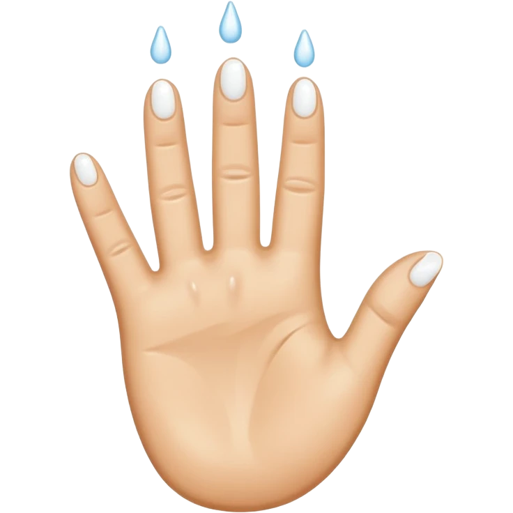 milk dripping directly off palm of hand with 5 fingers emoji