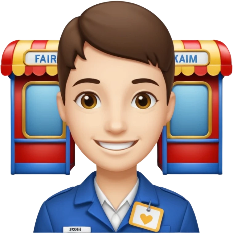 Fairground Staff ticket collector at booth emoji