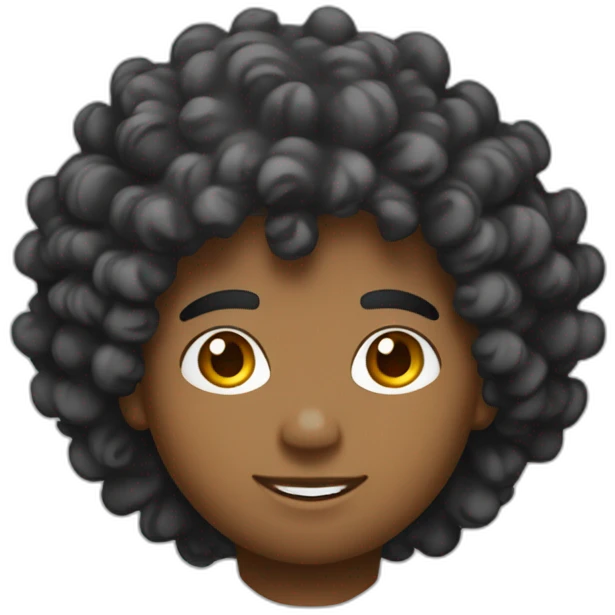 Garçon américain avec cheveux bouclés emoji