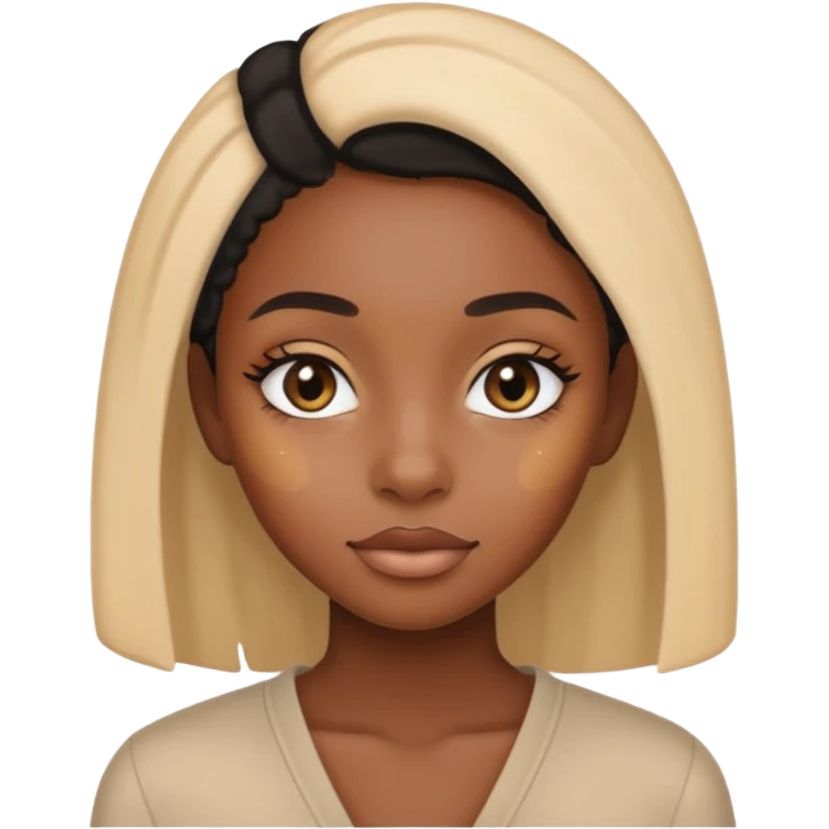 Black girl with beige concealer emoji