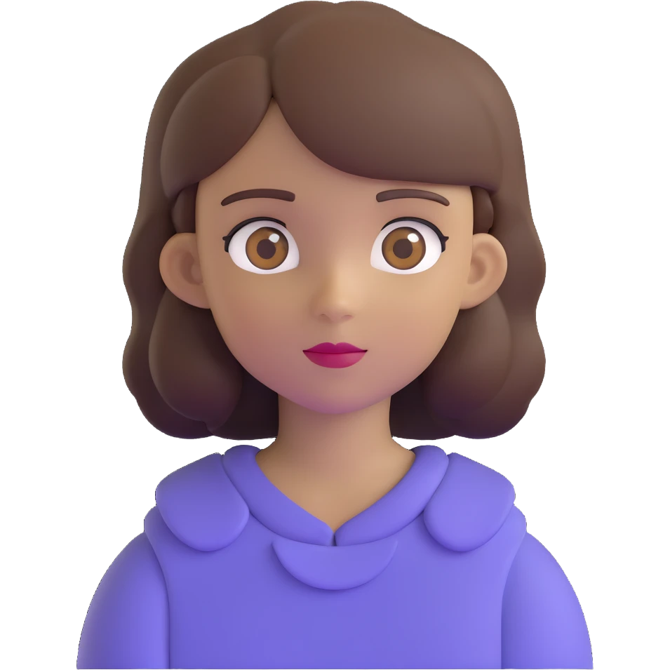 white girl with brown hair and brown eyes emoji