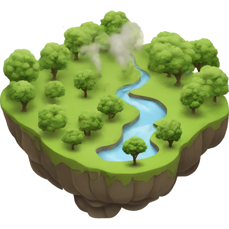 Landscape with trees and smoke emoji