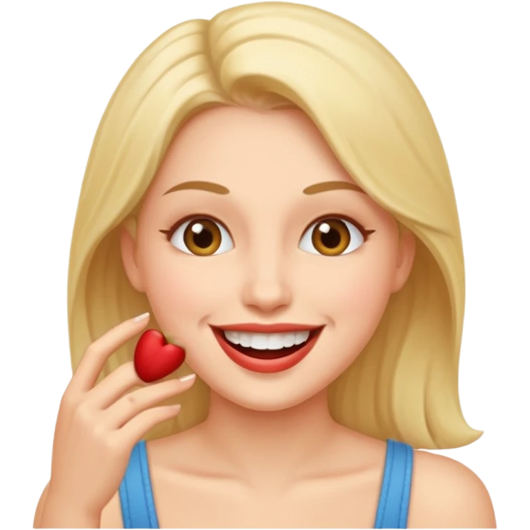 Un  emoji femme faisant une fellation emoji