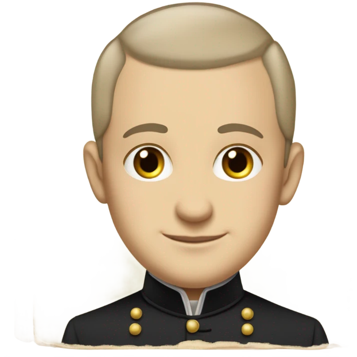 Ivan Kharytonenko, a famous Ukrainian philanthropist from Sumy. The emoji should depict him with a kind and noble expression, bald head and a well-groomed whiskers, and dressed in elegant 19th-century attire—such as a dark frock coat and a high-collared shirt. Include subtle details that reflect his status as a patron, such as a small book or a symbolic gesture of generosity (e.g., holding a coin or extending a hand) emoji