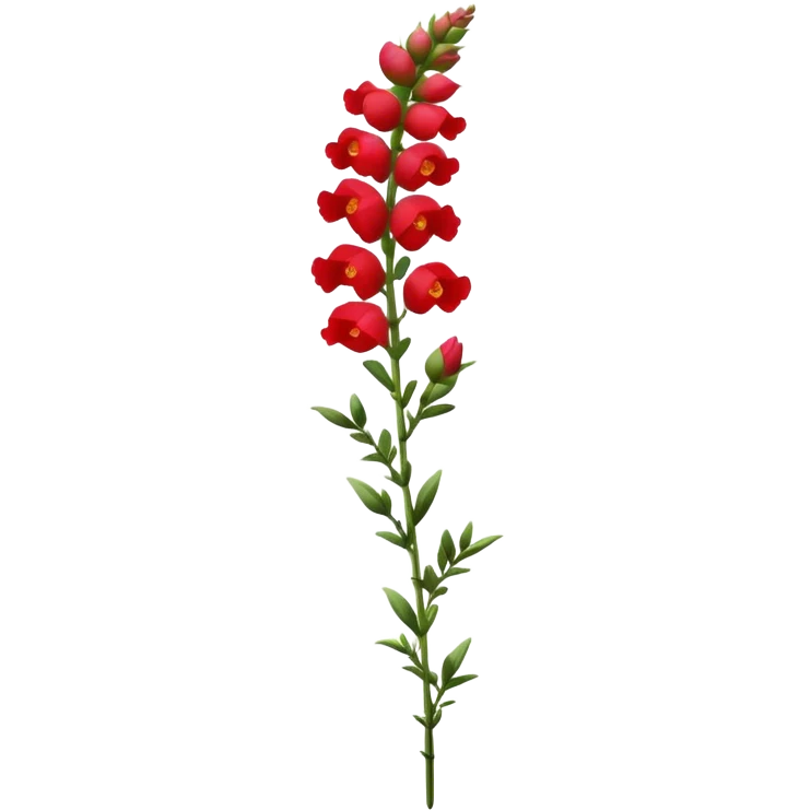 single red Snapdragon, straight stem emoji