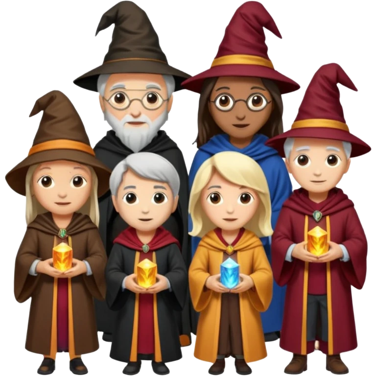 make bitlife kind of bitmojies of the harry potter universe. Make different kind of wizards and witches with different ages. make the clothes look like the one from hp emoji