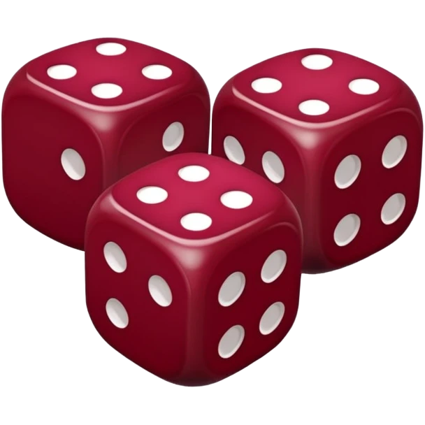 two dices in with burgundy red heart details emoji