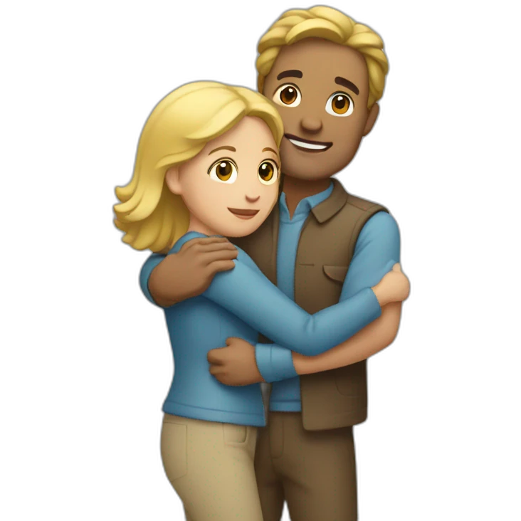Man holding a woman emoji