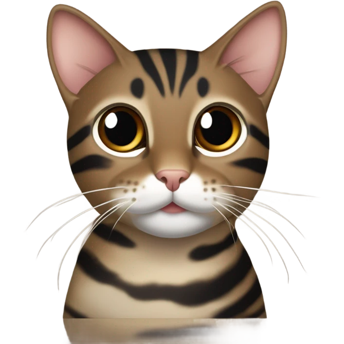 Brown and black mackerel tabby cat emoji