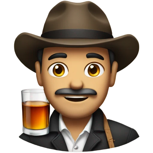 Whiskey with cigarettes and Cretan guy emoji