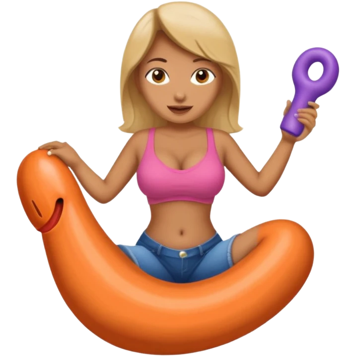Realistic Nudes big titts woman riding a dildo inside of vagina hole emoji