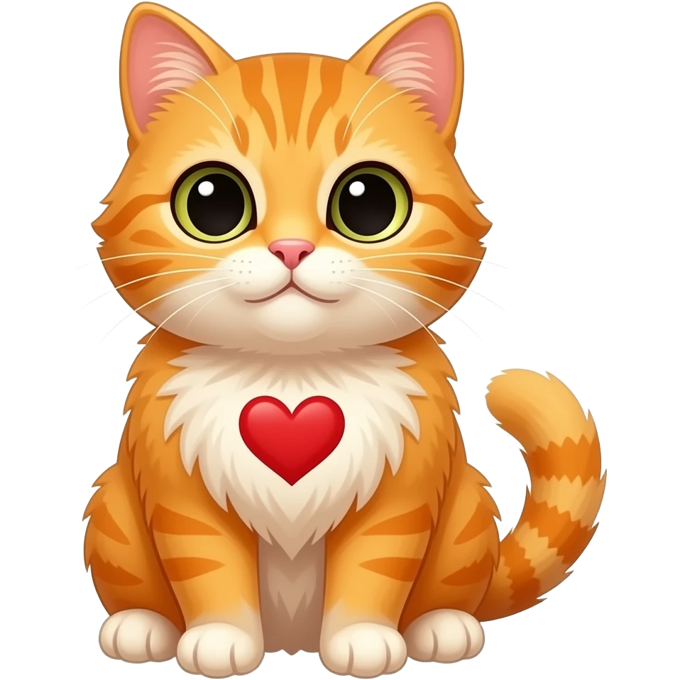 Un chat avec un cœur emoji
