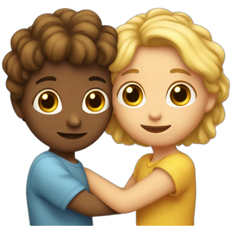 deux personnes qui se font un calin emoji