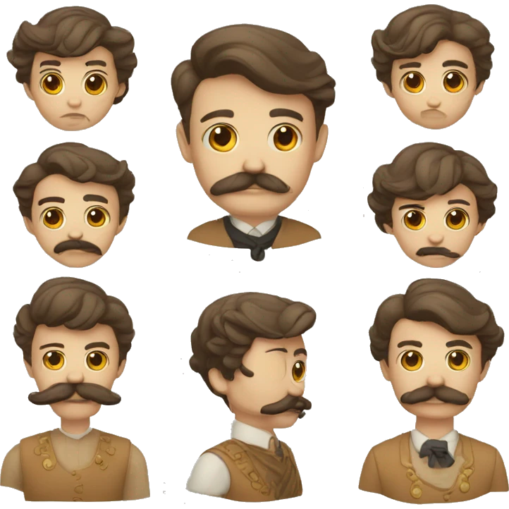 Tío guapo con bigote y barbita emoji