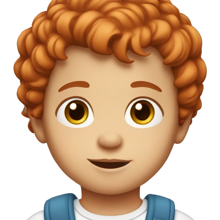red hair toddler boy brown eyes, straight hair emoji