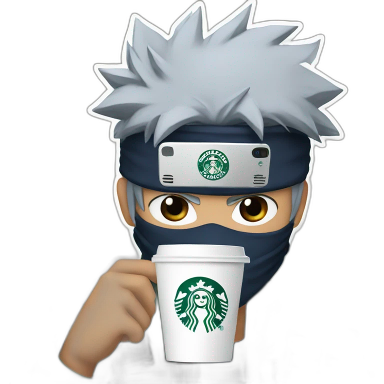 kakashi drinks starbucks emoji