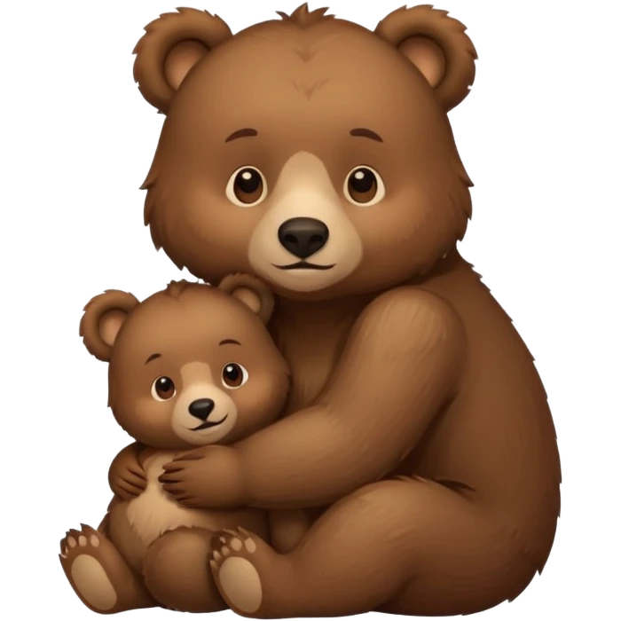 Mama bear with baby bear emoji