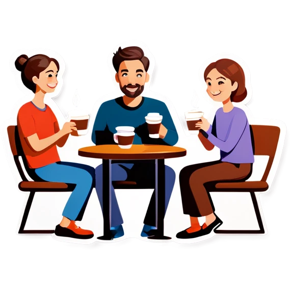 family drinking coffee emoji