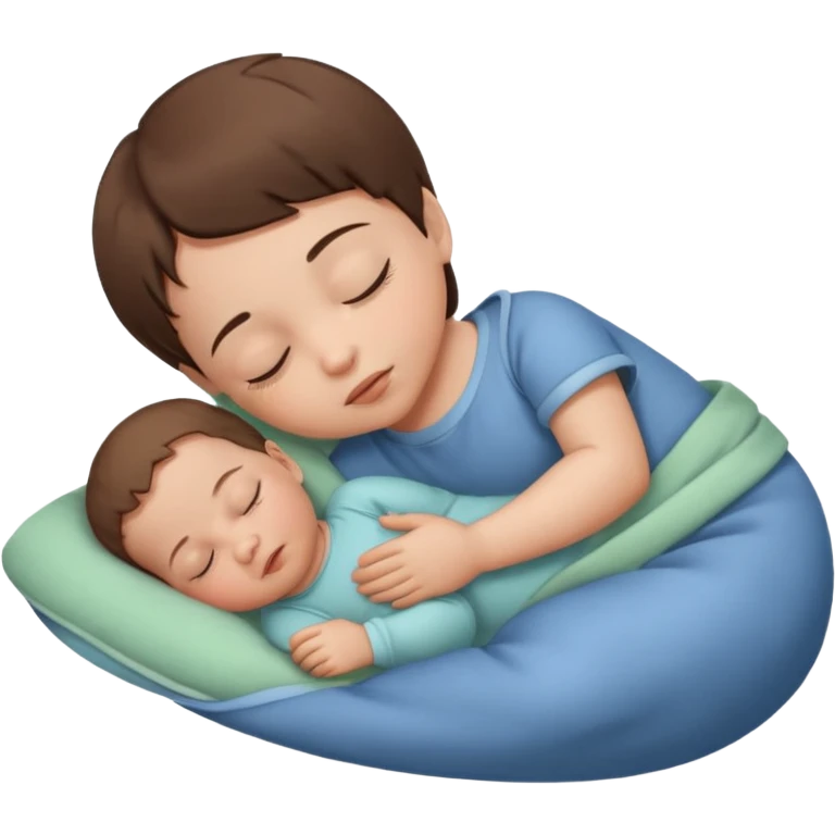 Sleeping baby, brown short hair emoji