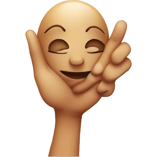 Kissing face emoji holding up a peace sign emoji