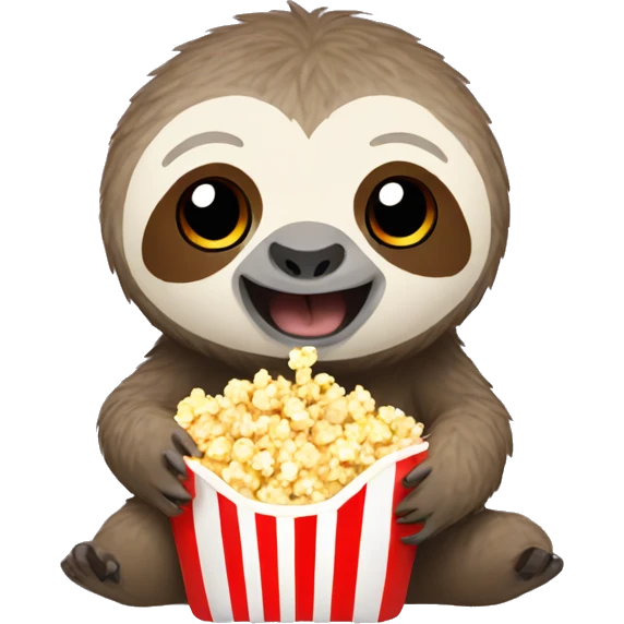 sloth eating popcorn emoji