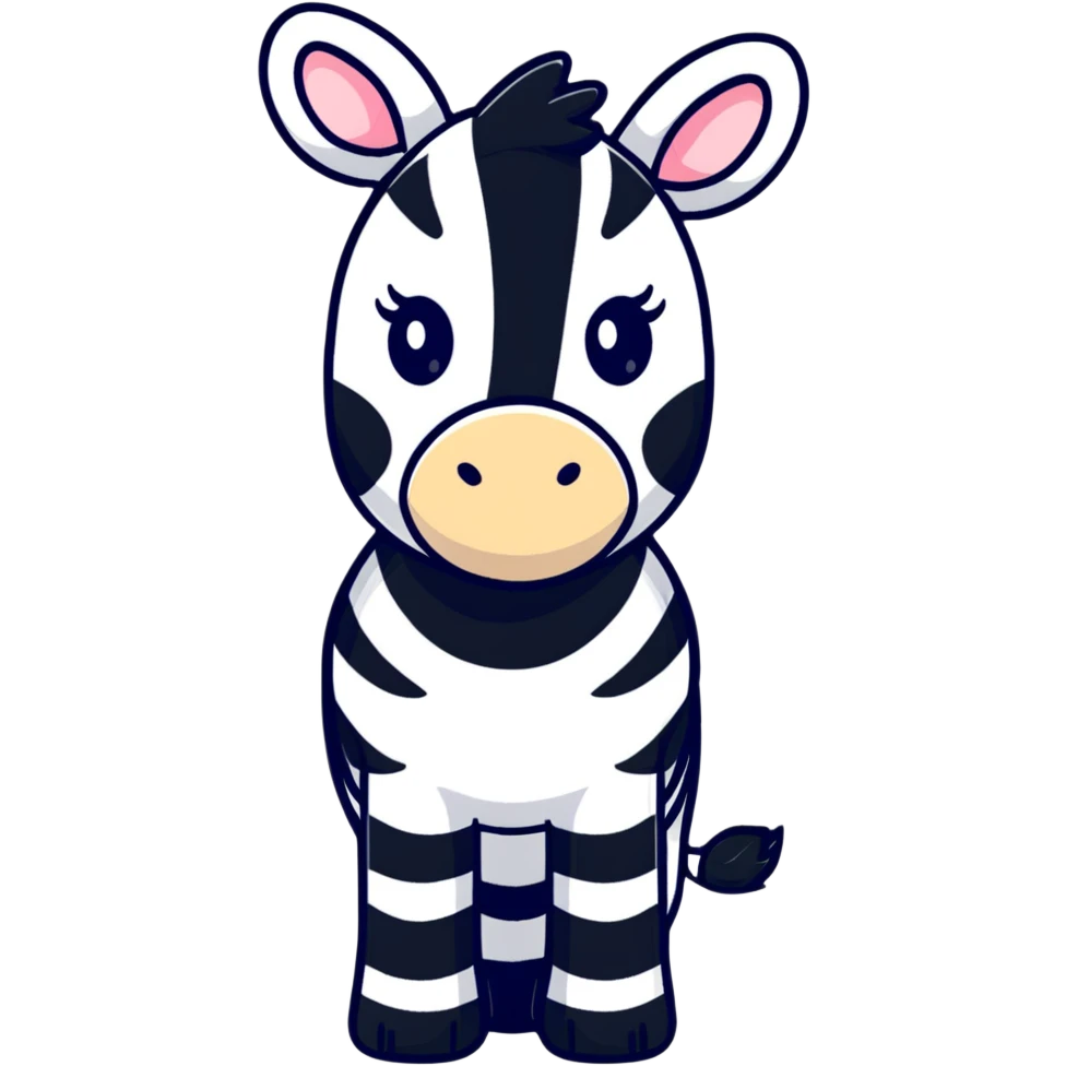 cute cartoon zebra emoji