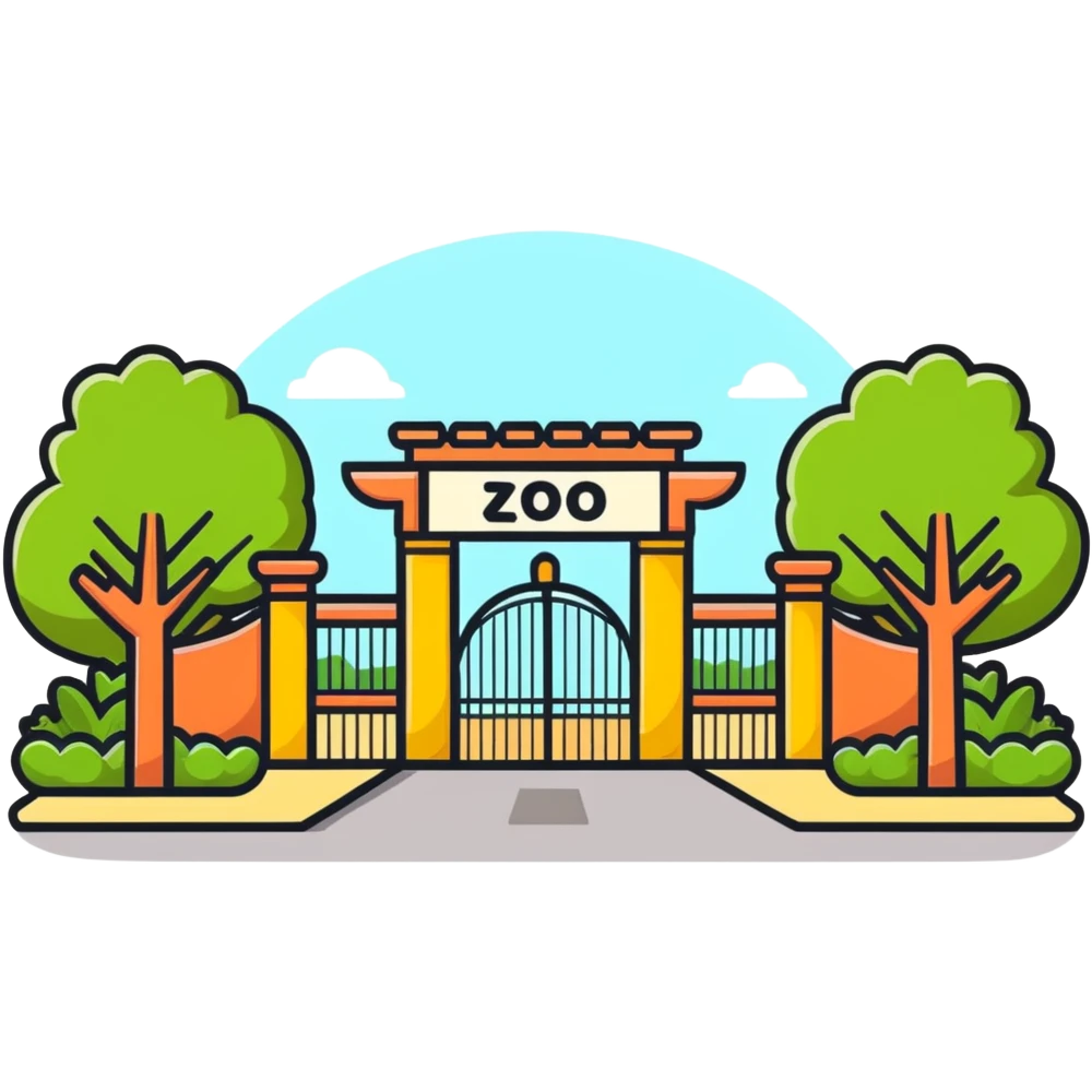 zoo entrance with animals emoji