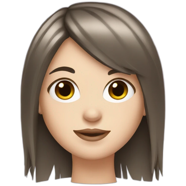 white girl brunette with fringe emoji