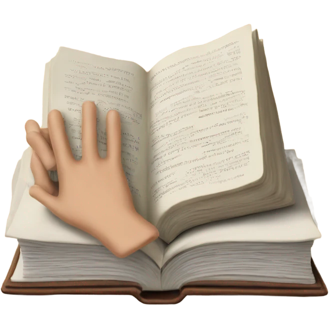 Open book over hands emoji