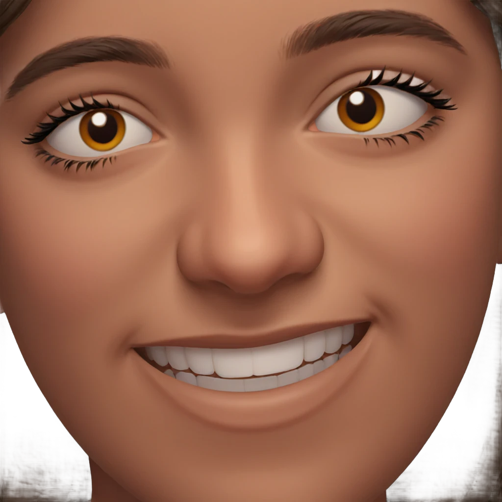 smiling girl with brown eyes emoji