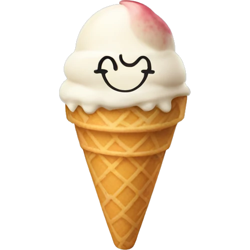 Ice cream with a smiley face emoji