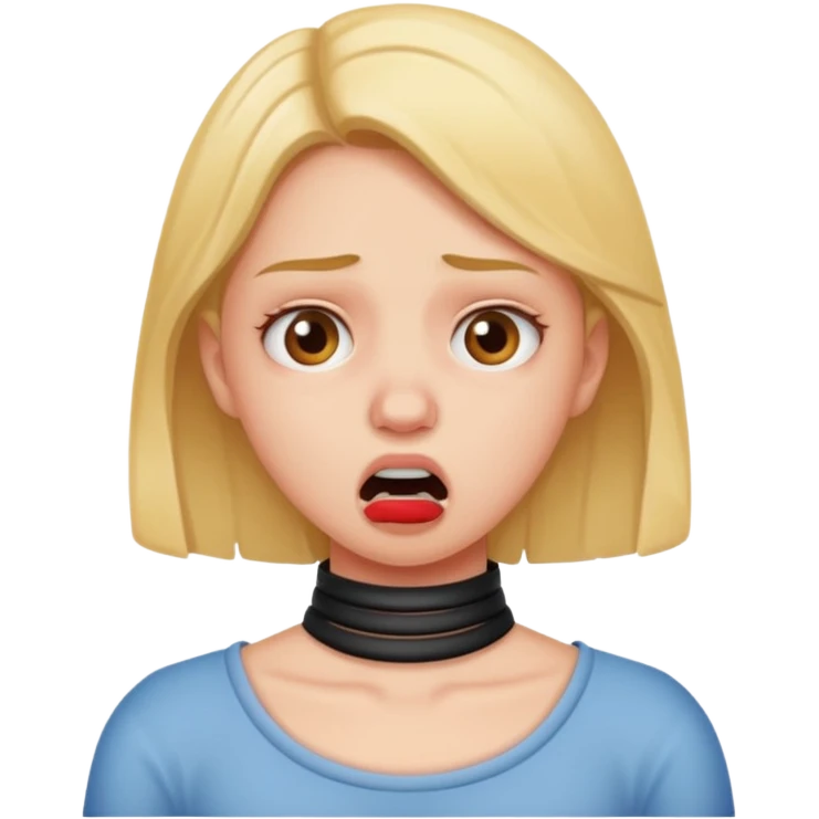 girl fake chocking herself annoyed emoji
