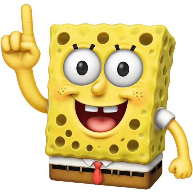 Can you create a sponge bob emoji holding up its middle finger?  emoji